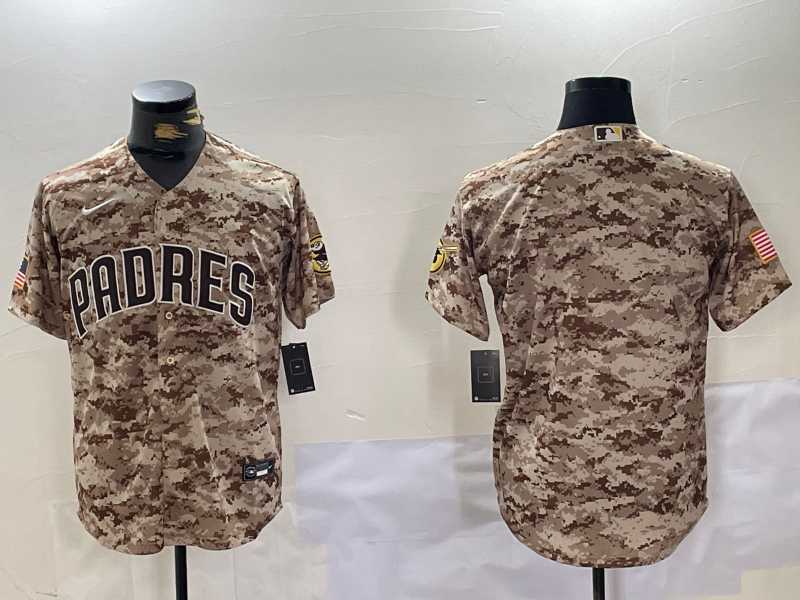 Mens San Diego Padres Blank Camo Cool Base Stitched Jersey